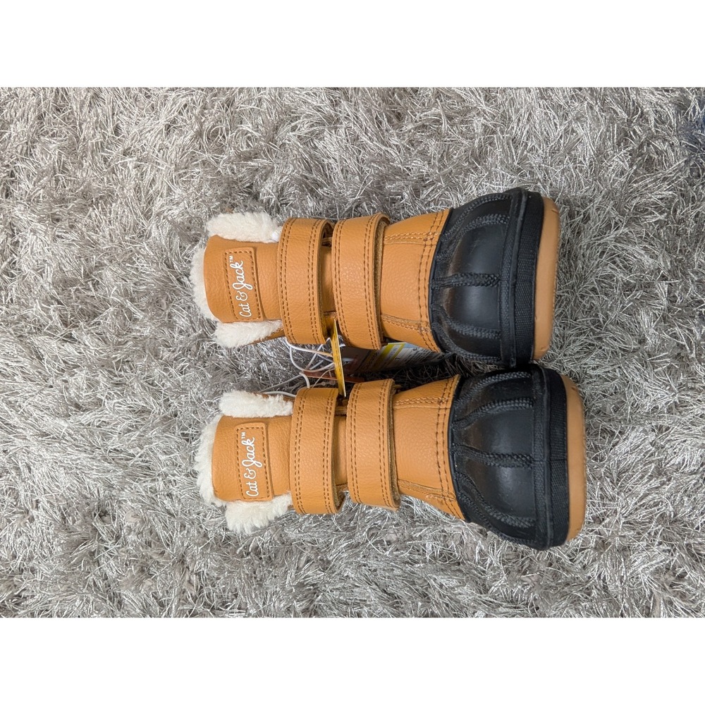 Cat & Jack Toddler Denver‎ Winter Boots Cognac Brown Black Size 7 NEW - Picture 2 of 8